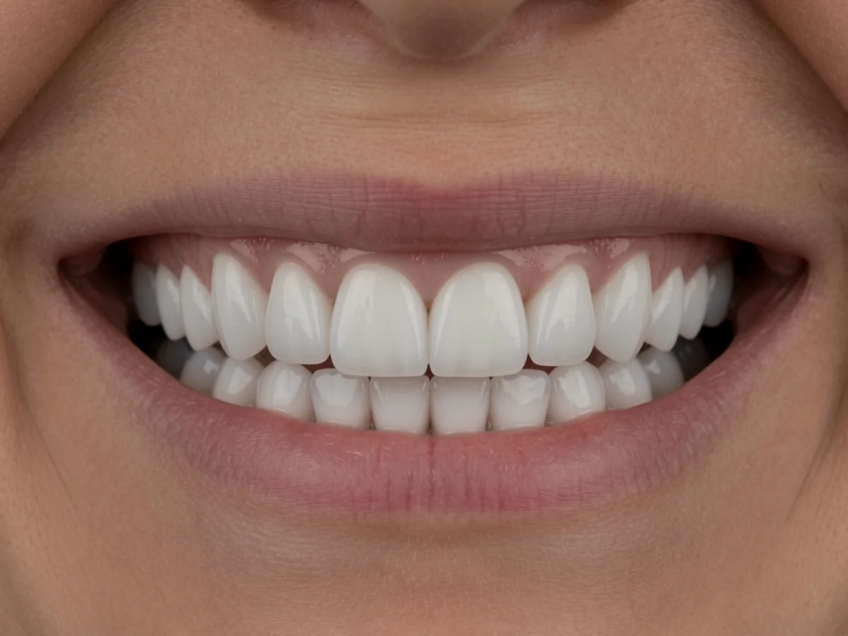 After: a full fixed arch of even, natural-toned teeth